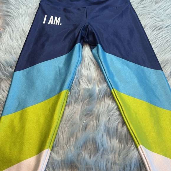 Goldsheep I AM. Colorblock Chevron Crop Leggings sz S - Picture 4 of 8